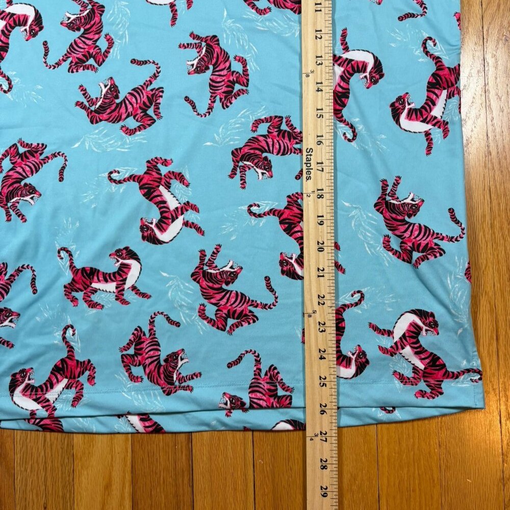 Bad Birdie Polo Shirt Mens Small Blue Tiger All Over Print Golf Performance - Picture 12 of 16
